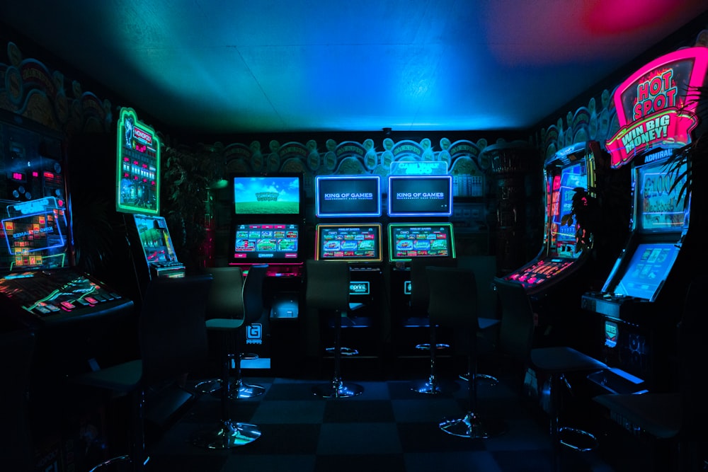Neon gaming room SharkGamer lab